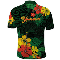 American Samoa Manu'atele Personalized Polo Shirt Manua Island Hibiscus Flowers