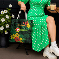 American Samoa Manu'atele Personalized Tote Bag Manua Island Hibiscus Flowers - Polynesian Pride