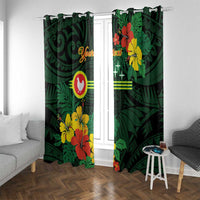 American Samoa Manu'atele Personalized Window Curtain Manua Island Hibiscus Flowers