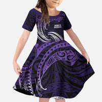 Manua Segaula American Samoa High School Personalized Family Matching Off Shoulder Maxi Dress and Hawaiian Shirt Polynesian Wave Style