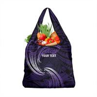 Manua Segaula American Samoa High School Personalized Grocery Bag Polynesian Wave Style
