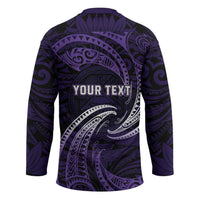 Manua Segaula American Samoa High School Personalized Hockey Jersey Polynesian Wave Style - Polynesian Pride