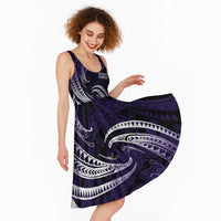 Manua Segaula American Samoa High School Personalized Midi Dress Polynesian Wave Style - Polynesian Pride