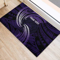 Manua Segaula American Samoa High School Personalized Rubber Doormat Polynesian Wave Style