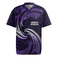 Manua Segaula American Samoa High School Personalized Rugby Jersey Polynesian Wave Style