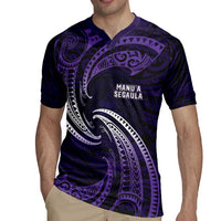 Manua Segaula American Samoa High School Personalized Rugby Jersey Polynesian Wave Style