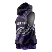 Manua Segaula American Samoa High School Personalized Sleeveless Hoodie Polynesian Wave Style - Polynesian Pride