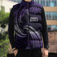 Manua Segaula American Samoa High School Personalized Sleeveless Puffer Jacket Polynesian Wave Style - Polynesian Pride