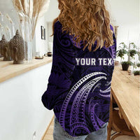 Manua Segaula American Samoa High School Personalized Women Casual Shirt Polynesian Wave Style