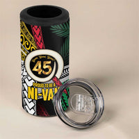 Ni-Van Vanuatu 45th Yumi Yumi Yumi 4 in 1 Can Cooler Tumbler Vanuatuan Boar Tusk Polynesian Pattern