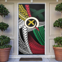Ni-Van Vanuatu 45th Yumi Yumi Yumi Door Cover Vanuatuan Boar Tusk Polynesian Pattern - Polynesian Pride