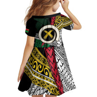 Ni-Van Vanuatu 45th Yumi Yumi Yumi Family Matching Off Shoulder Short Dress and Hawaiian Shirt Vanuatuan Boar Tusk Polynesian Pattern