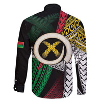Ni-Van Vanuatu 45th Yumi Yumi Yumi Family Matching Off Shoulder Short Dress and Hawaiian Shirt Vanuatuan Boar Tusk Polynesian Pattern