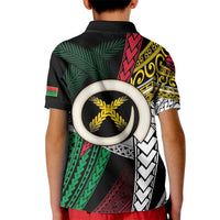 Ni-Van Vanuatu 45th Yumi Yumi Yumi Kid Polo Shirt Vanuatuan Boar Tusk Polynesian Pattern
