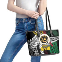 Ni-Van Vanuatu 45th Yumi Yumi Yumi Leather Tote Bag Vanuatuan Boar Tusk Polynesian Pattern