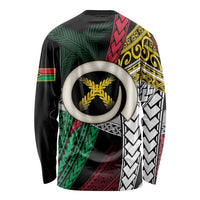 Ni-Van Vanuatu 45th Yumi Yumi Yumi Long Sleeve Shirt Vanuatuan Boar Tusk Polynesian Pattern