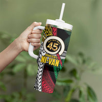 Ni-Van Vanuatu 45th Yumi Yumi Yumi Tumbler With Handle Vanuatuan Boar Tusk Polynesian Pattern