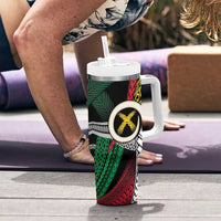 Ni-Van Vanuatu 45th Yumi Yumi Yumi Tumbler With Handle Vanuatuan Boar Tusk Polynesian Pattern