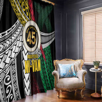 Ni-Van Vanuatu 45th Yumi Yumi Yumi Window Curtain Vanuatuan Boar Tusk Polynesian Pattern