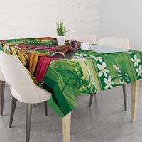 Hawaiian Flamingo Hibiscus Personalised Tablecloth Green Summer Tropical Flowers - Polynesian Pride