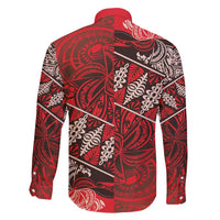 Vintage Ngatu Tribal Tonga Pattern Family Matching Off Shoulder Maxi Dress and Hawaiian Shirt - Polynesian Pride