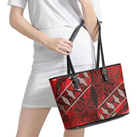 Vintage Ngatu Tribal Tonga Pattern Leather Tote Bag - Polynesian Pride