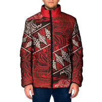 Vintage Ngatu Tribal Tonga Pattern Padded Jacket - Polynesian Pride