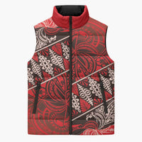 Vintage Ngatu Tribal Tonga Pattern Sleeveless Puffer Jacket - Polynesian Pride