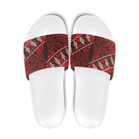 Vintage Ngatu Tribal Tonga Pattern Slide Sandals - Polynesian Pride