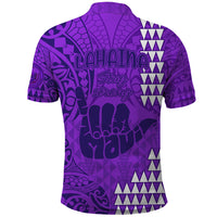 Strong Maui Polo Shirt Good Living Hawaii with Shaka Sign Kakau Tribal Purple LT9 - Polynesian Pride