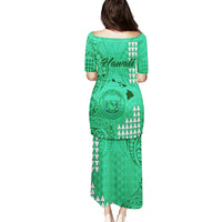 Maui Island Puletasi Kakau Tribal Mixed Polynesian Pattern Green LT9 - Polynesian Pride