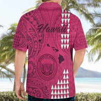 Maui Island Hawaiian Shirt Kakau Tribal Mixed Polynesian Pattern Pink LT9 - Polynesian Pride