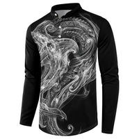 Pango Maori Tribal Hammershark Ghost Spirit Button Sweatshirt