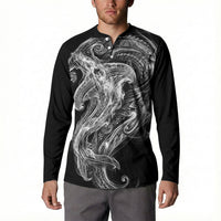 Pango Maori Tribal Hammershark Ghost Spirit Button Sweatshirt