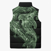 Pounamu Maori Tribal Hammershark Ghost Spirit Sleeveless Puffer Jacket