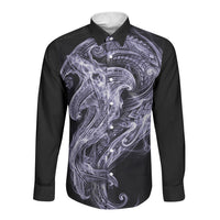 Waiporoporo Maori Tribal Hammershark Ghost Spirit Long Sleeve Button Shirt