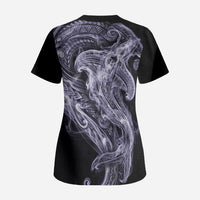 Waiporoporo Maori Tribal Hammershark Ghost Spirit Scrub Top
