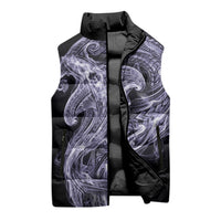 Waiporoporo Maori Tribal Hammershark Ghost Spirit Sleeveless Puffer Jacket