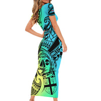 malampa-fiji-day-family-matching-short-sleeve-bodycon-dress-and-hawaiian-shirt-vanuatu-sand-drawing-with-polynesian-pattern