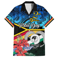 Torba Vanuatu Hawaiian Shirt Sand Drawing With Polynesian Pattern LT9 Black - Polynesian Pride