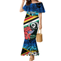 Torba Vanuatu Mermaid Dress Sand Drawing With Polynesian Pattern LT9 Women Black - Polynesian Pride