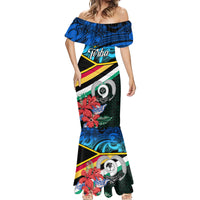 Torba Vanuatu Mermaid Dress Sand Drawing With Polynesian Pattern LT9 - Polynesian Pride