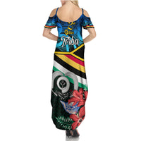 Torba Vanuatu Summer Maxi Dress Sand Drawing With Polynesian Pattern LT9 - Polynesian Pride