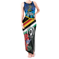Torba Vanuatu Tank Maxi Dress Sand Drawing With Polynesian Pattern LT9 Women Black - Polynesian Pride