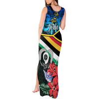 Torba Vanuatu Tank Maxi Dress Sand Drawing With Polynesian Pattern LT9 - Polynesian Pride