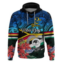 Personalised Torba Vanuatu Hoodie Sand Drawing With Polynesian Pattern LT9 Black - Polynesian Pride