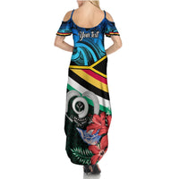 Personalised Torba Vanuatu Summer Maxi Dress Sand Drawing With Polynesian Pattern LT9 - Polynesian Pride