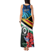 Personalised Torba Vanuatu Tank Maxi Dress Sand Drawing With Polynesian Pattern LT9 - Polynesian Pride