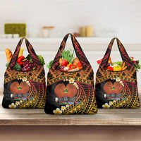 Melanesian Papua New Guinea Grocery Bag Plumeria Bird of Paradise Tribal