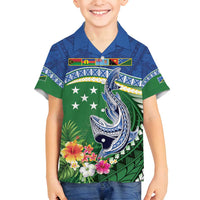 Melanesian Solomon Islands Family Matching Tank Maxi Dress and Hawaiian Shirt Tropical Shark Tattoo